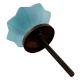 Turquoise Frosted Melon Glass Cabinet Knobs